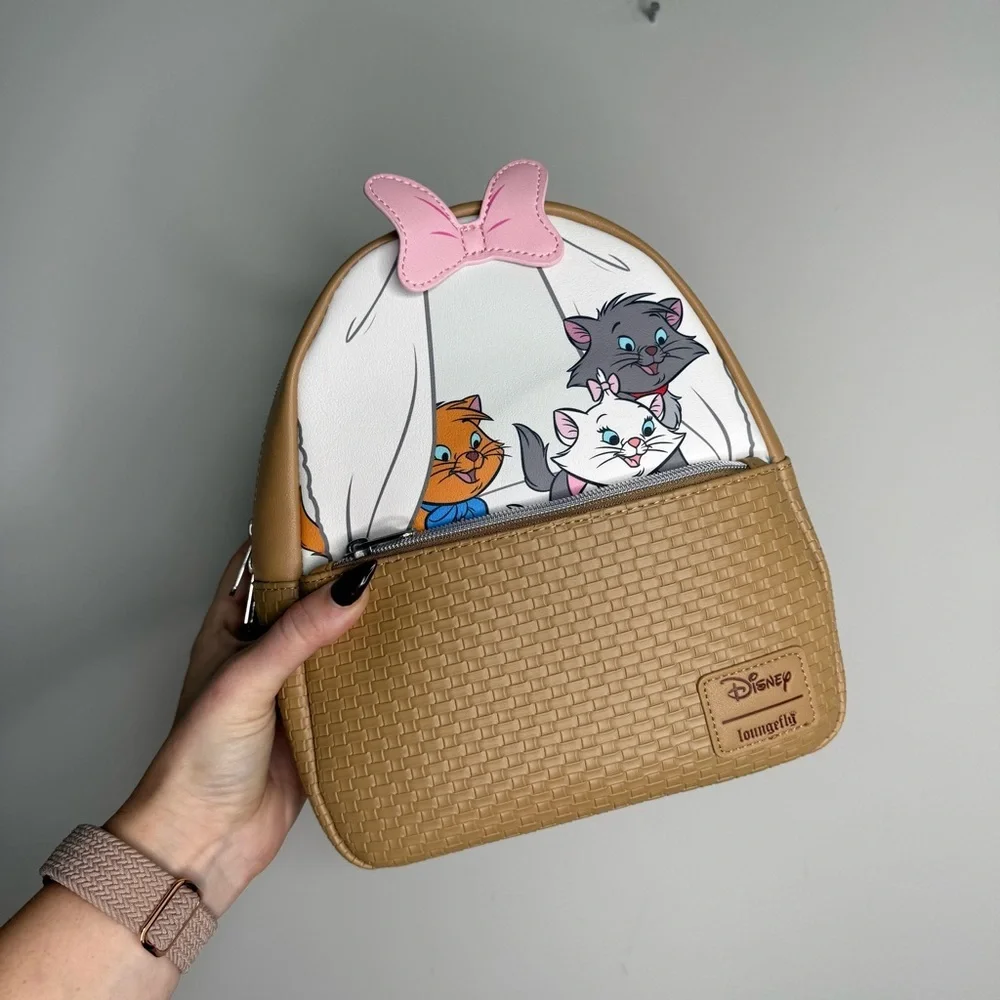 NWT Loungefly Disney The Aristocats Kittens Basket Mini Backpack - Picture 4 of 8